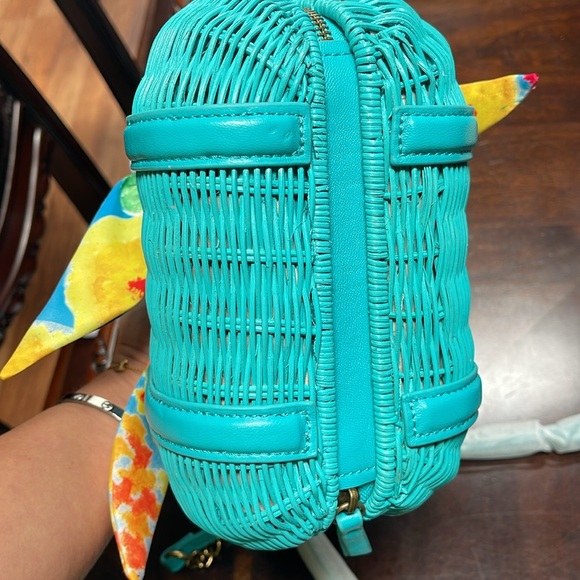 Kurt Geiger Turquoise Satchel with Multicolor Scarf - Picture 5 of 10